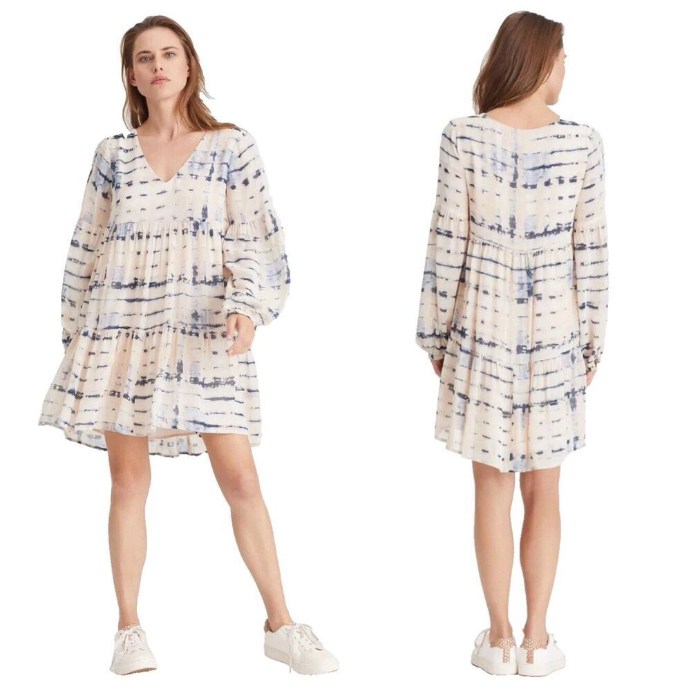 Sanctuary Women's Horizon Tie Dye Long Sleeve Imagine Mini Dress Size 2 Lined